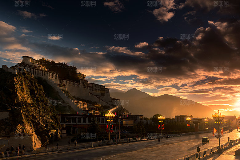 夕阳阳光夕阳落日余晖火烧云