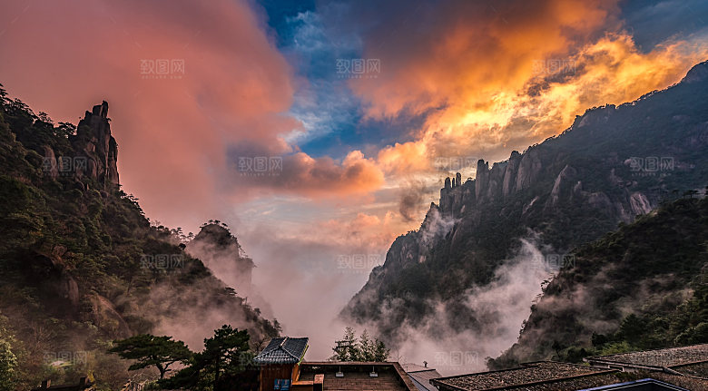 夕阳阳光夕阳落日余晖火烧云