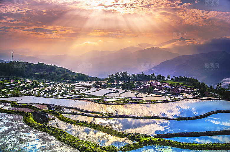 自然风景高清夕阳日落阳光素材