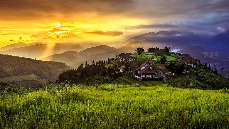 自然风景高清夕阳日落阳光素材
