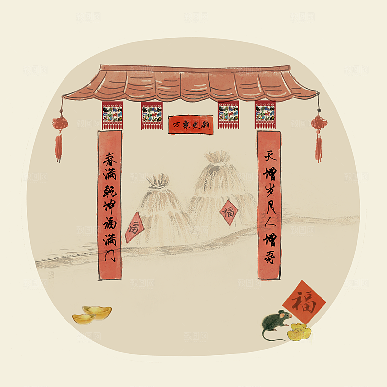 中式工笔画设计背景
