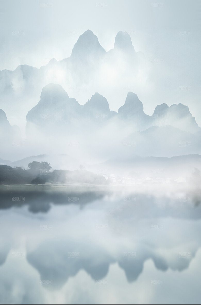 山峰山峦云雾布达拉宫雪山摄影