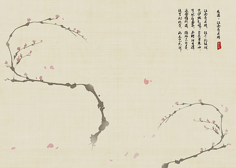 中式工笔画设计背景素材
