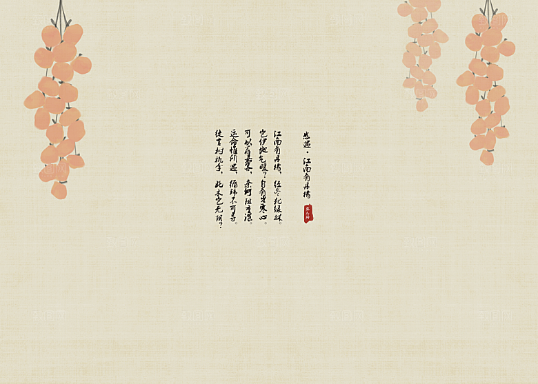 中式工笔画设计背景素材