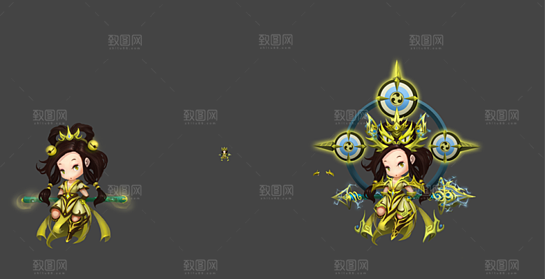 古风武侠人物场景原画黄蓉