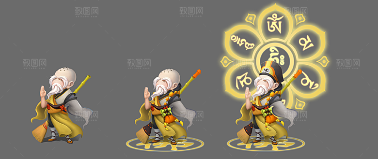 古风武侠人物场景原画扫地神僧016