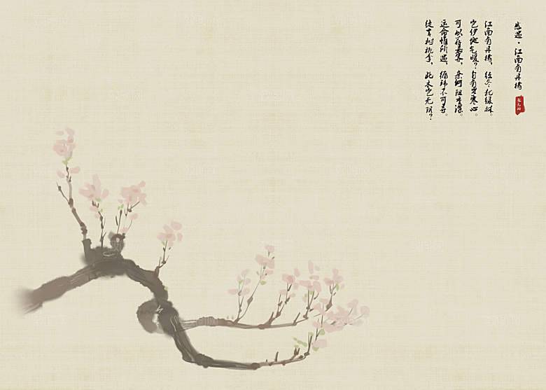 中式工笔画设计背景素材