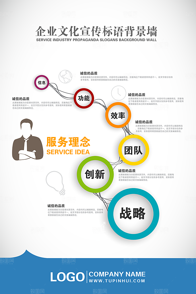 企业励志标语简约大气海报