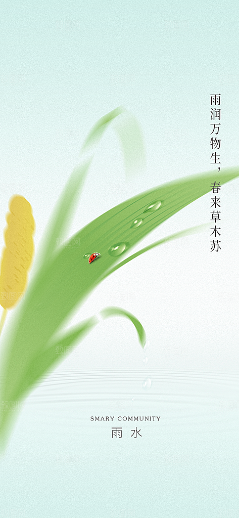 二十四节气之雨水海报