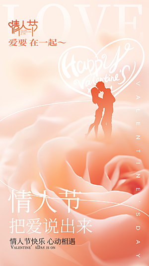 质感情人节节日宣传海报