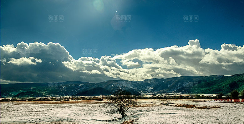 冰川风雪雪山云海风景