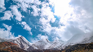 冰川风雪雪山云海风景