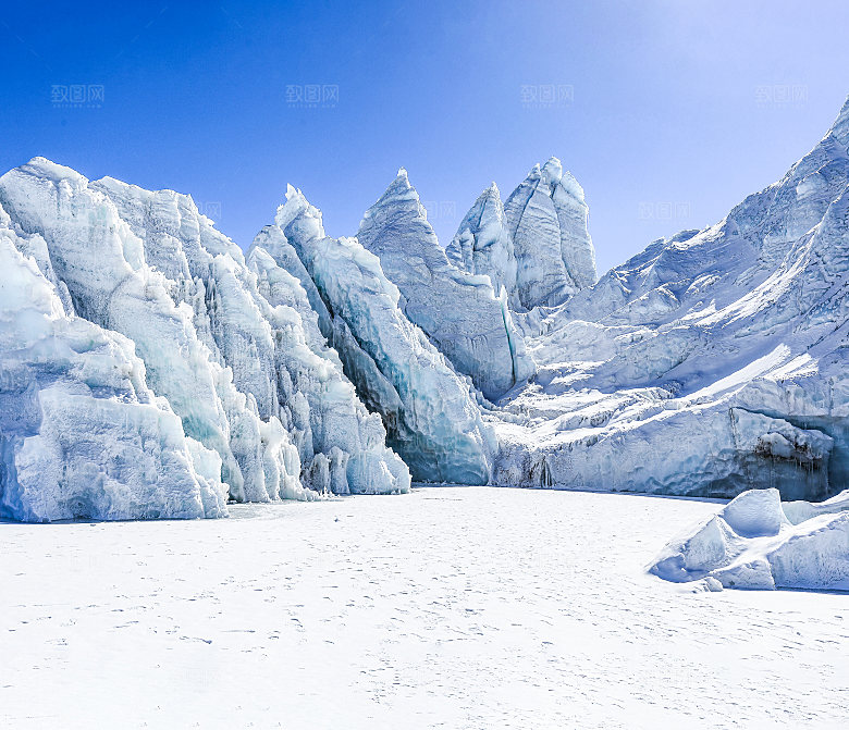 冰川风雪雪山云海风景