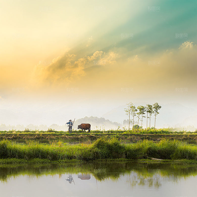 湖泊湖边海景自然风景