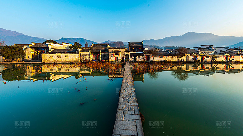湖泊湖边海景自然风景