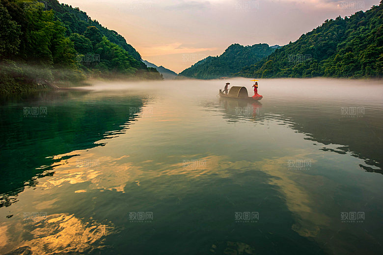 湖泊湖边海景自然风景