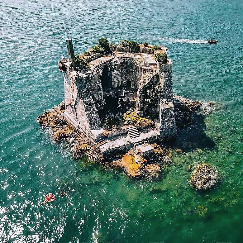 湖泊湖边海景自然风景