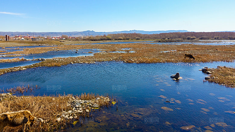 湖泊湖边海景自然风景