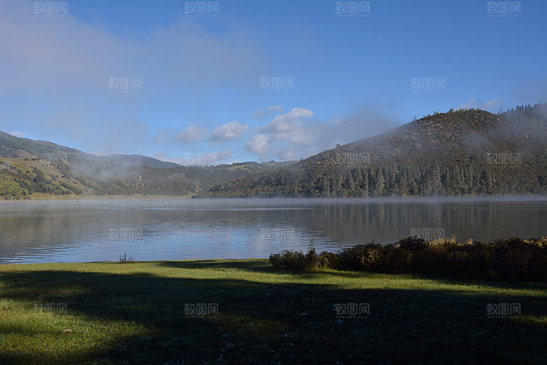 湖泊湖边海景自然风景