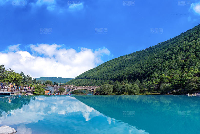 湖泊湖边海景自然风景