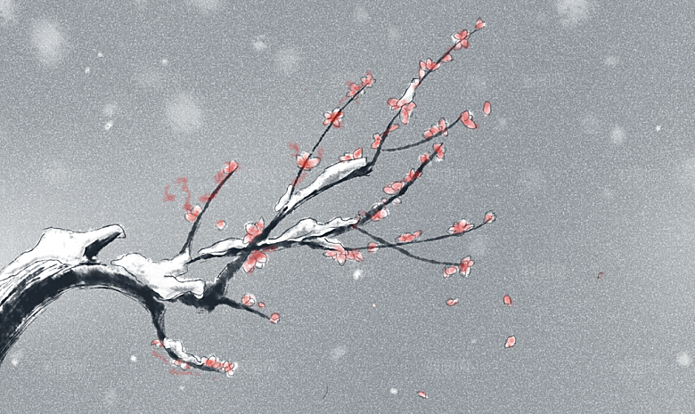 中国传统节气大雪插画海报