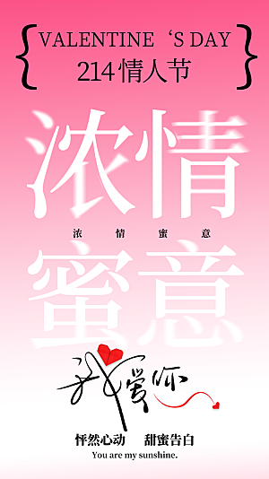 时尚情人节节日宣传海报