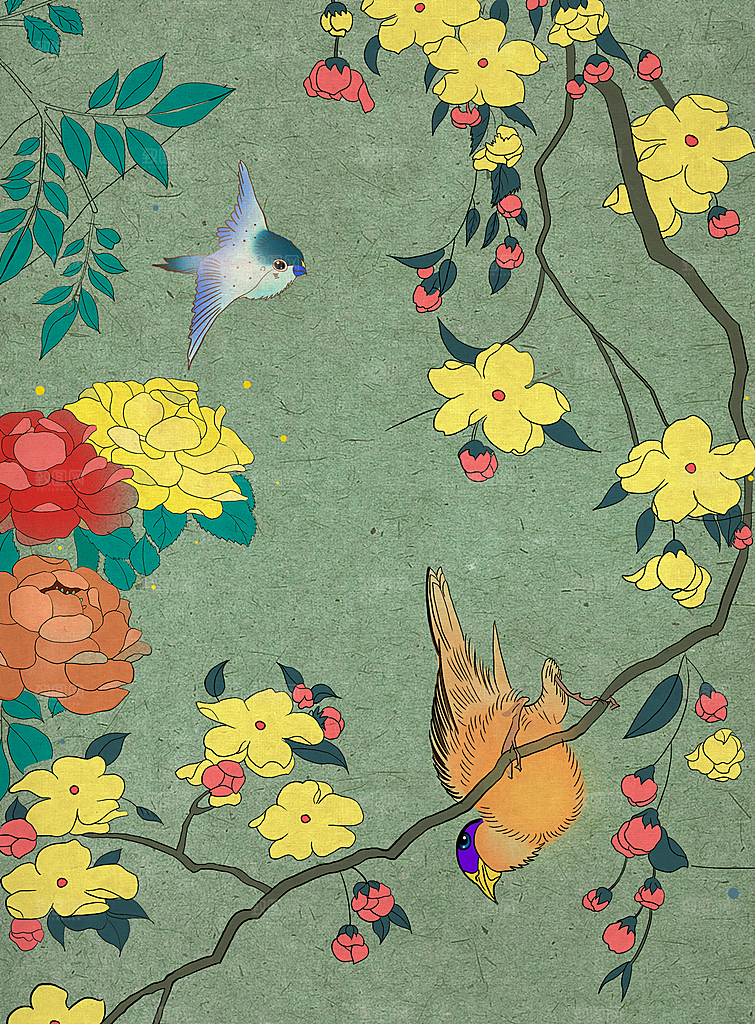 手绘插画清新荷花海报