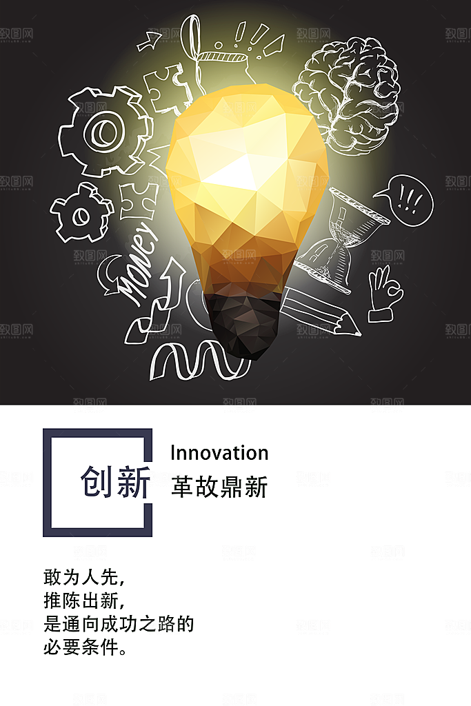 公司励志文化墙装饰画海报模版