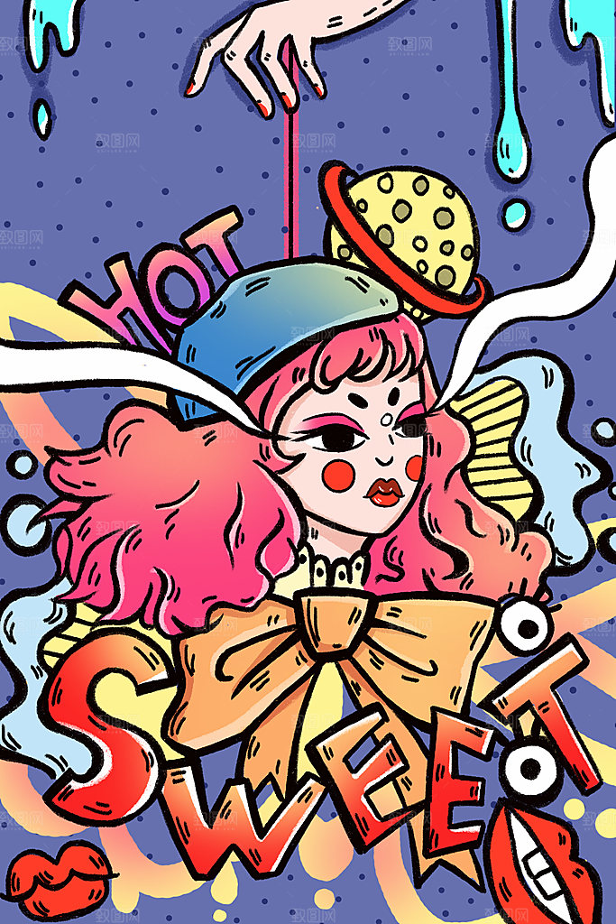 潮流创意涂鸦插画海报