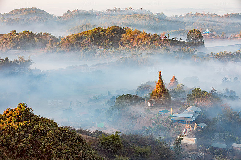 西藏大山山峰山谷山顶山地山峦