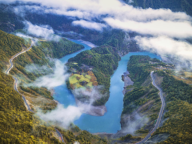 山脉山地山峰俯视图