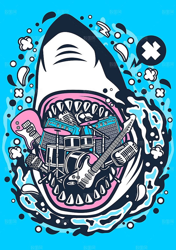 潮流创意涂鸦插画海报