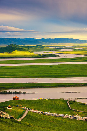 大草原内蒙古春天风景摄影