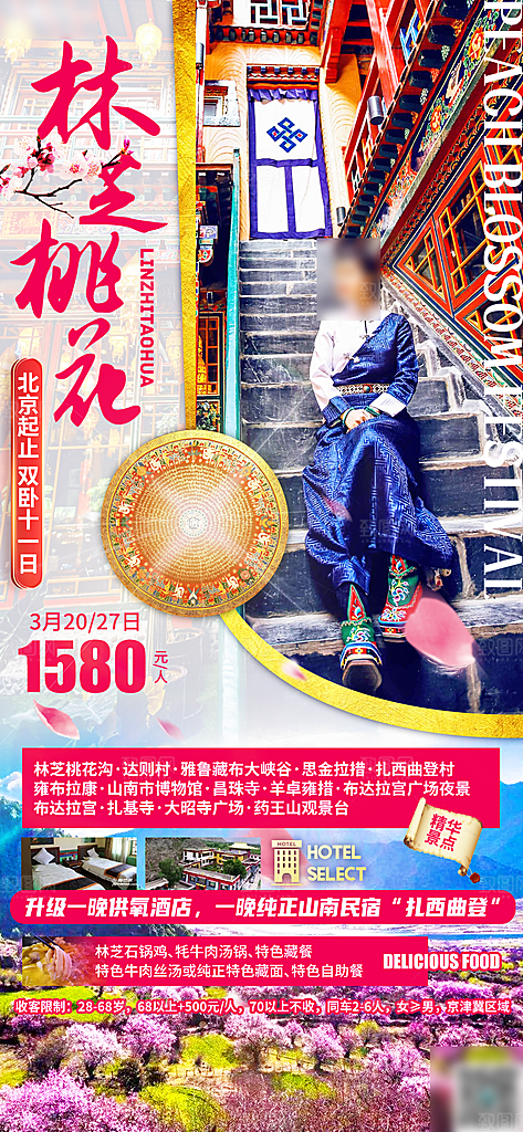 西藏旅行旅游高端手机海报