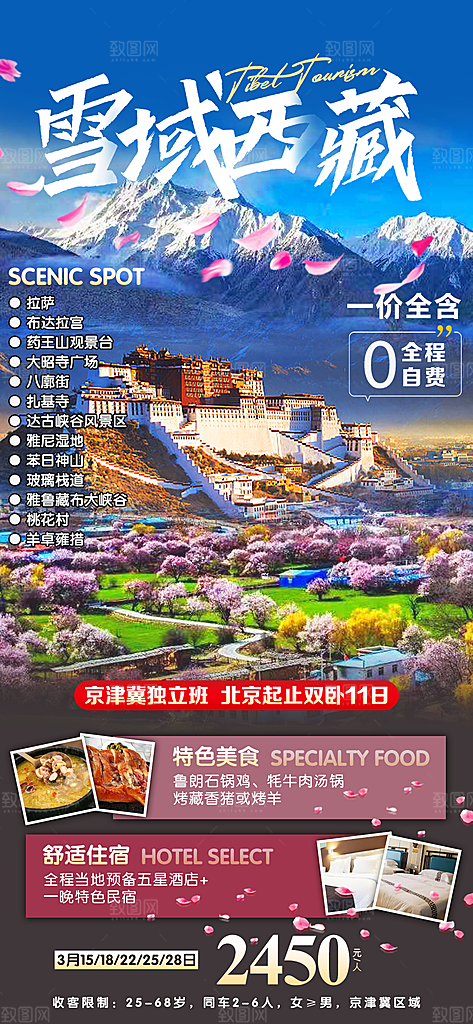 西藏旅行旅游高端手机海报