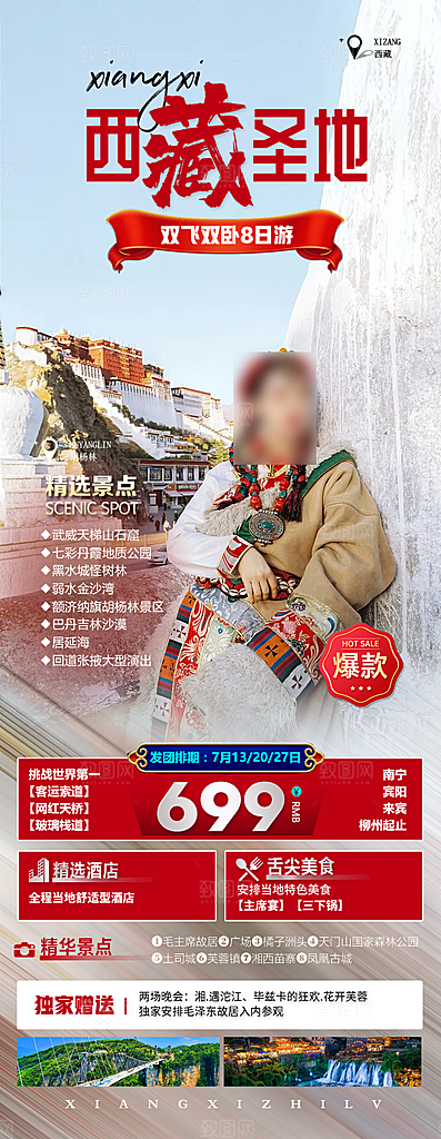 秘境西藏旅行旅游高端手机海报
