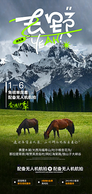 新疆旅行报团手机海报
