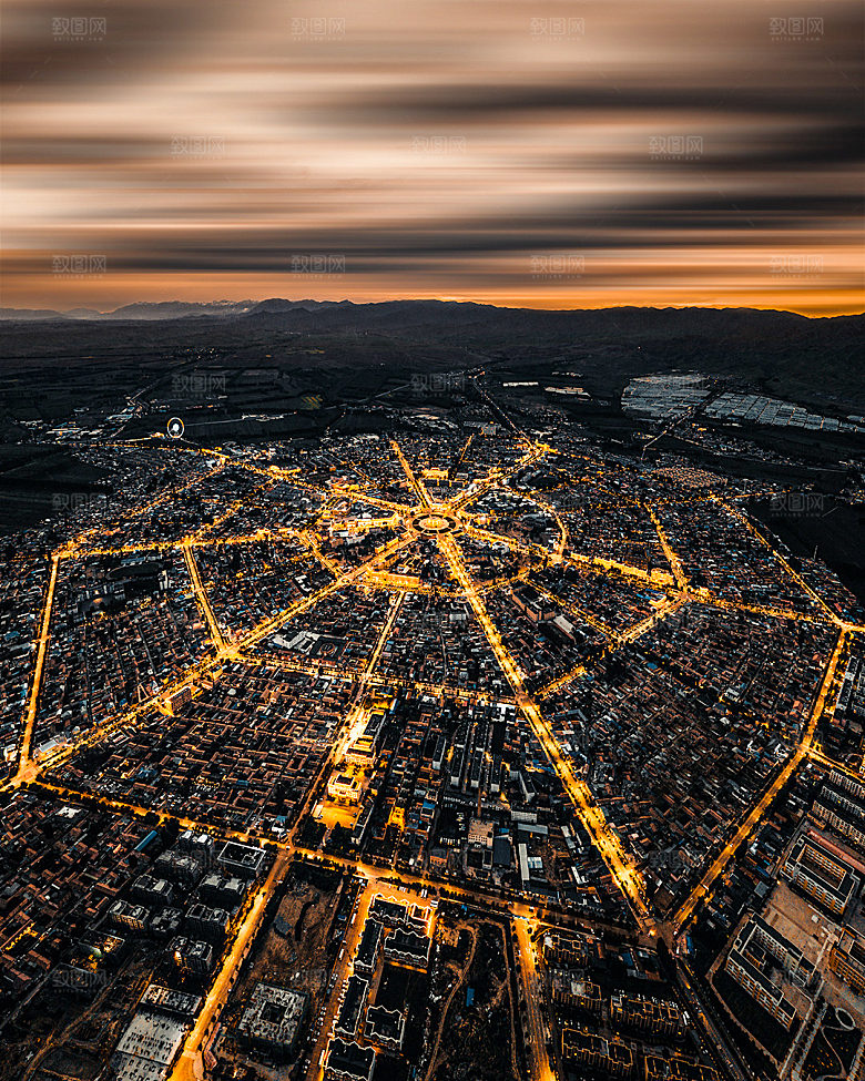 地标建筑城市建筑风景夜晚灯光