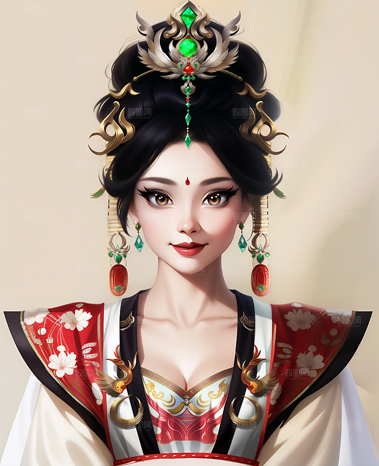 AI 插画古风美女