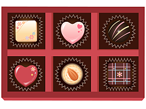 情人节巧克力矢量模板