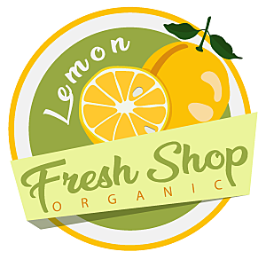 水果店柠檬标签矢量模板