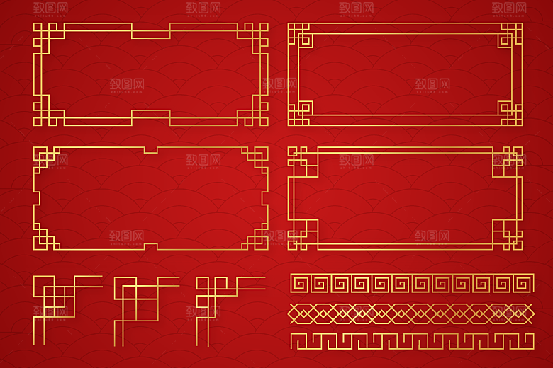 中国传统边框矢量设计素材