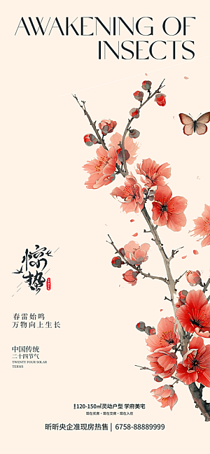 中国传统24节气惊蛰展板