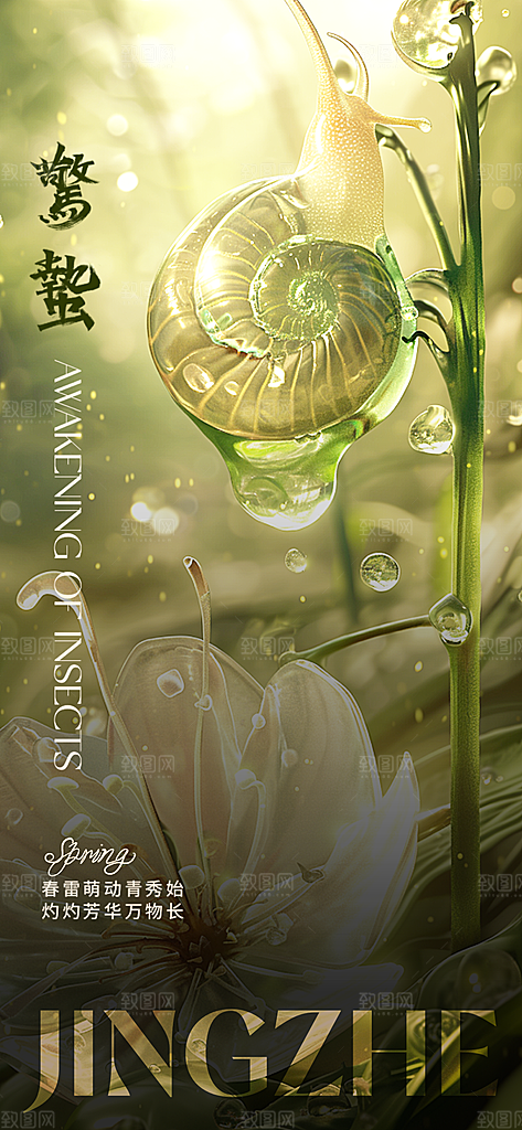 中国传统24节气惊蛰展板