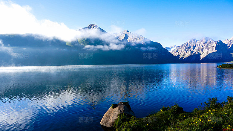 海景水景山脉高原后期合成背景素材