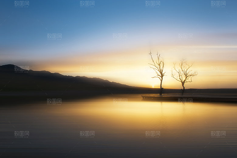 海景水景山脉高原后期合成背景素材