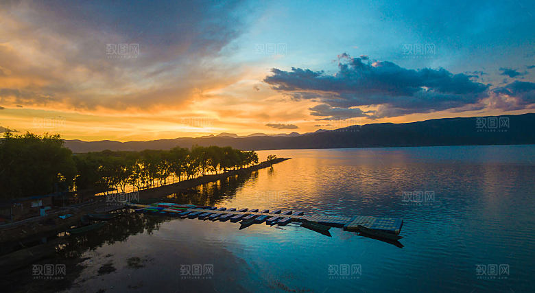 海景水景山脉高原后期合成背景素材
