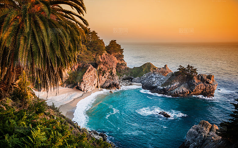 海景水景山脉高原后期合成背景素材