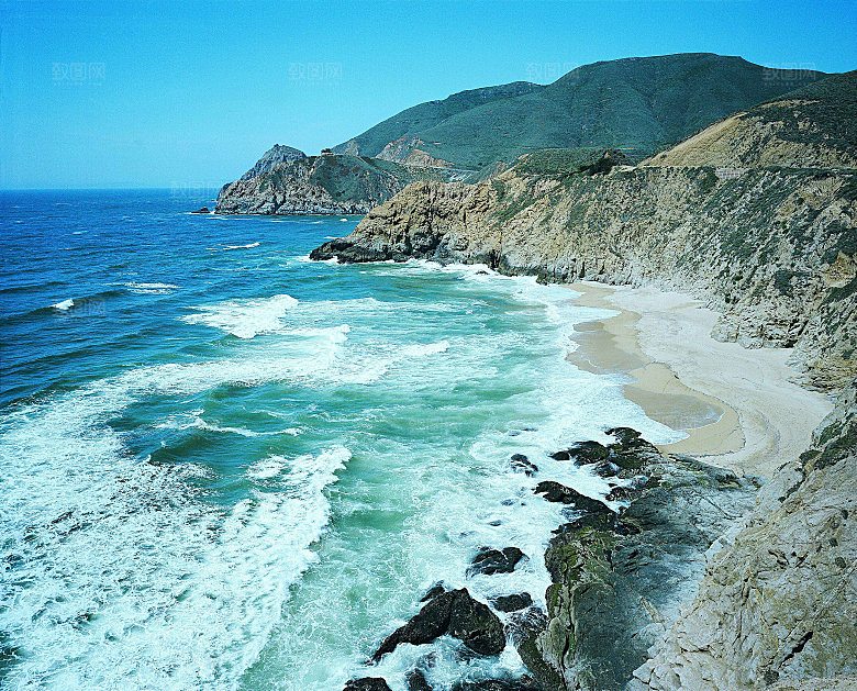 海景水景山脉高原后期合成背景素材