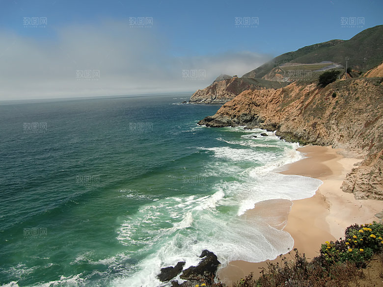 海景水景山脉高原后期合成背景素材